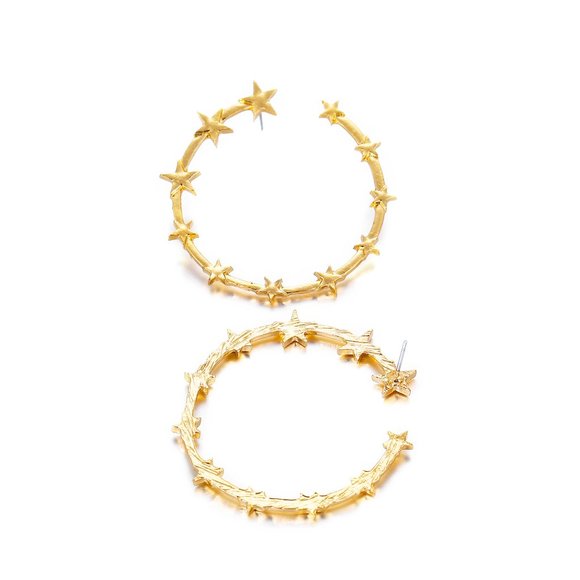 Stars Hoop Earrings - Picture 4 of 11